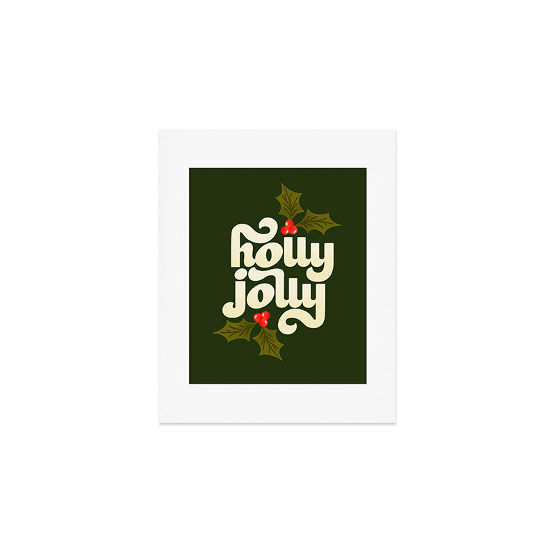 Holly Jolly Lettering Art Print Gallery Image 1