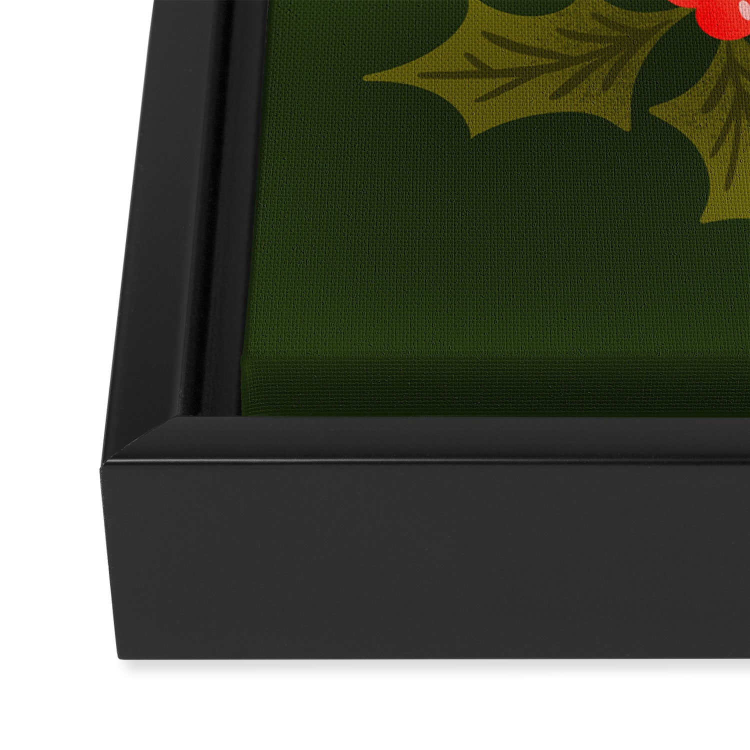 Holly Jolly Lettering Framed Canvas Print Gallery Image 3
