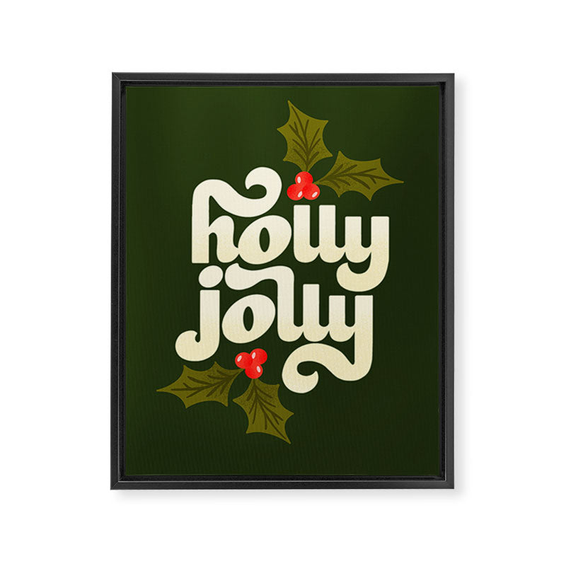 Holly Jolly Lettering Framed Canvas Print Gallery Image 6