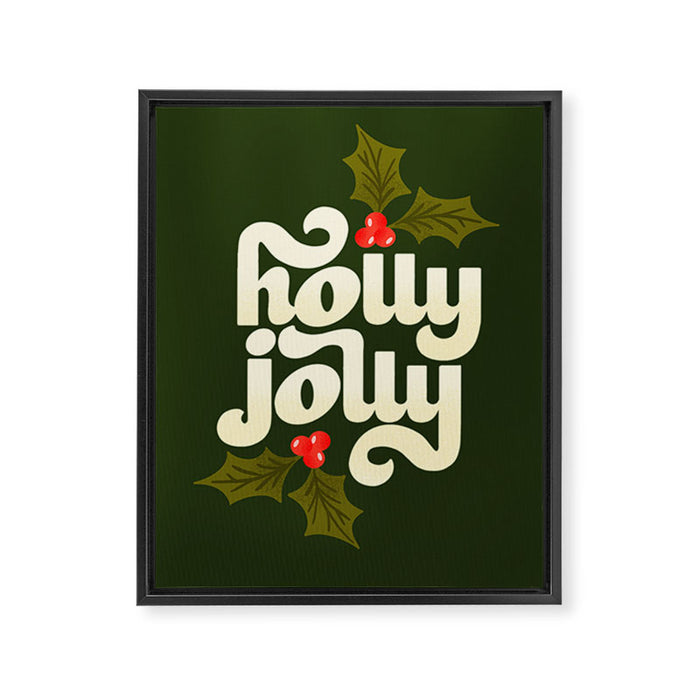 Holly Jolly Lettering Framed Canvas Print Gallery Image 1