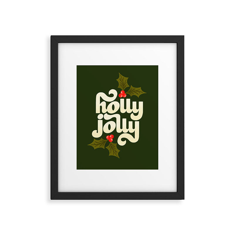 Holly Jolly Lettering Framed Art Print Gallery Image 5