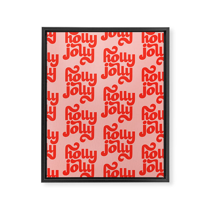 Holly Jolly Pattern Framed Canvas Print Gallery Image 1