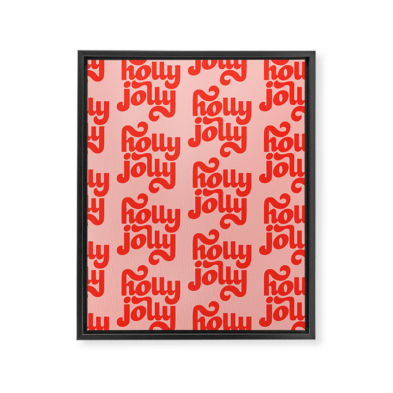 Holly Jolly Pattern Framed Canvas Print Gallery Image 8