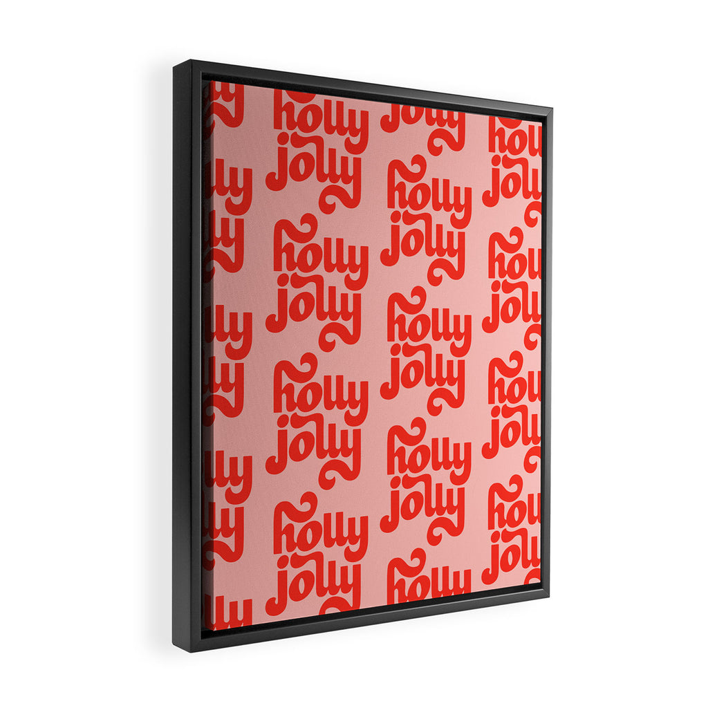 Holly Jolly Pattern Framed Canvas Print Gallery Image 2
