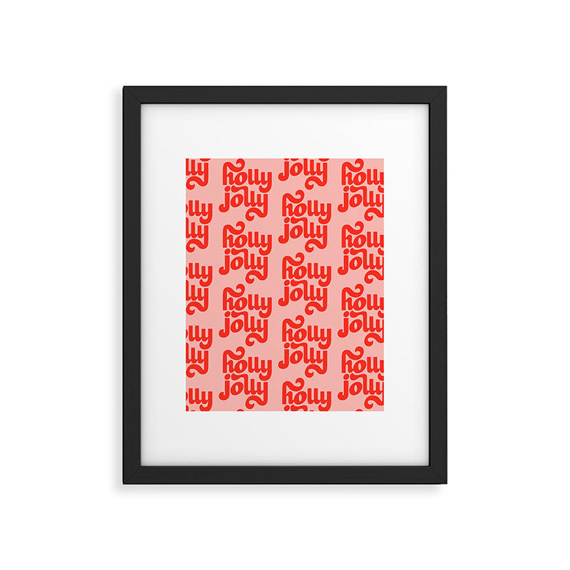 Holly Jolly Pattern Framed Art Print Gallery Image 6
