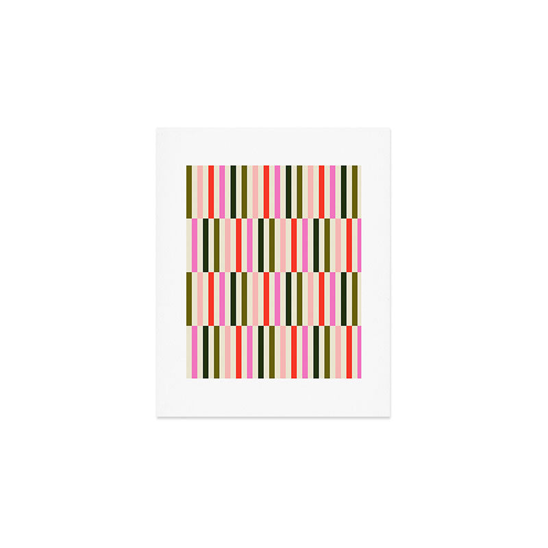 Holly Jolly Stripes Art Print Gallery Image 1
