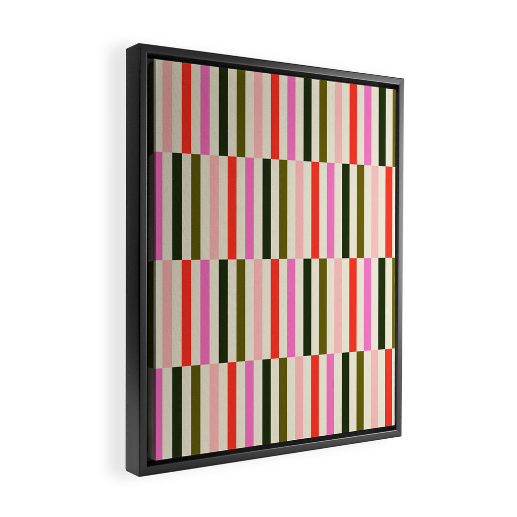 Holly Jolly Stripes Framed Canvas Print Gallery Image 2