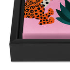 Jaguars and Palm Framed Canvas Print Gallery Image 3