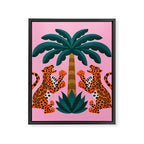 Jaguars and Palm Framed Canvas Print Gallery Image 8
