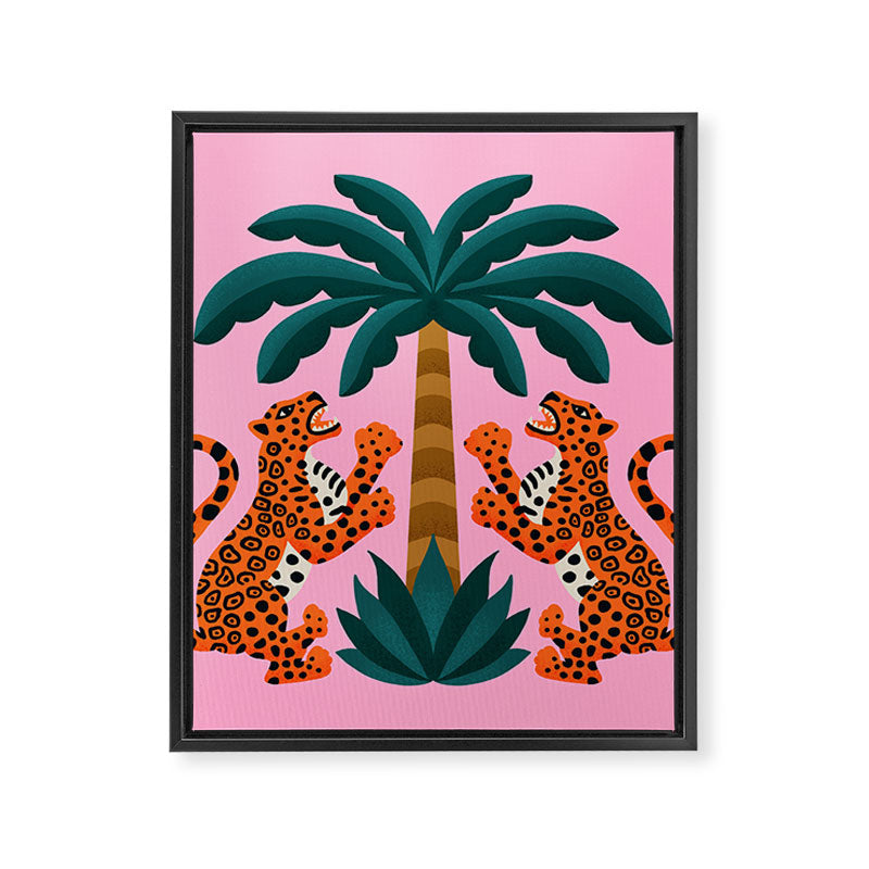 Jaguars and Palm Framed Canvas Print Gallery Image 8