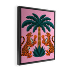 Jaguars and Palm Framed Canvas Print Gallery Image 2