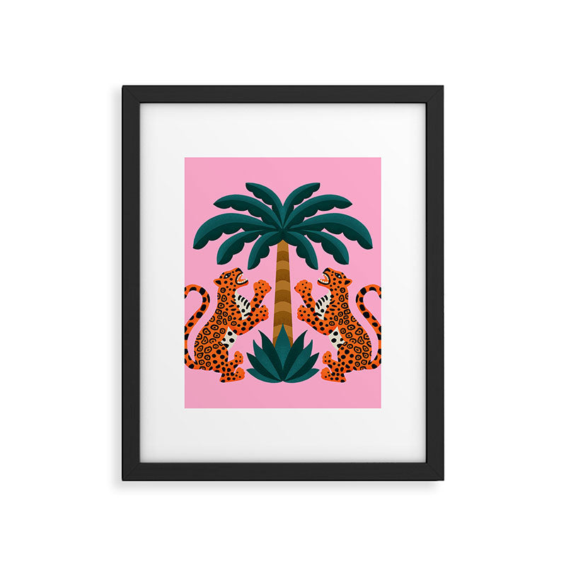 Jaguars and Palm Framed Art Print Gallery Image 4