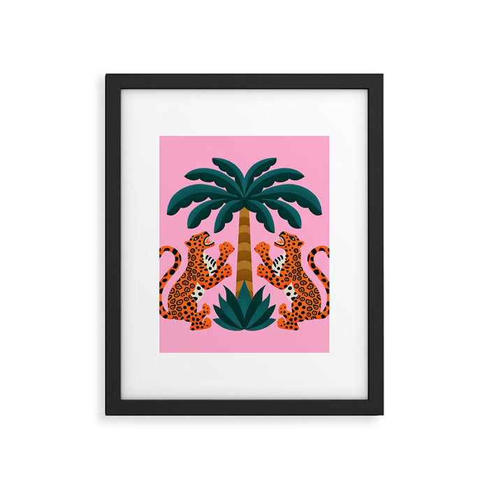 Jaguars and Palm Framed Art Print Gallery Image 1