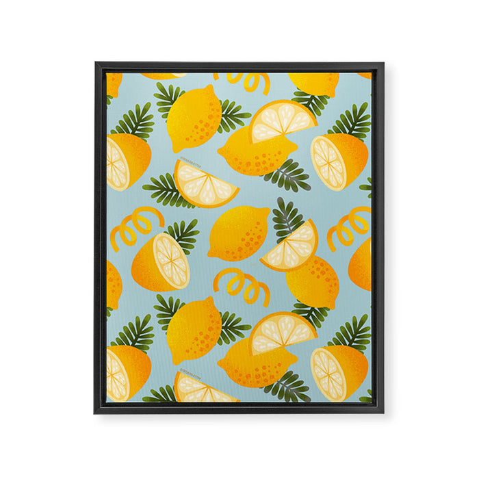 Lemon Pattern - Amalfi Coast Cocktails Framed Canvas Print Gallery Image 1
