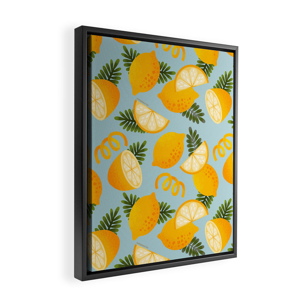 Lemon Pattern - Amalfi Coast Cocktails Framed Canvas Print Gallery Image 2