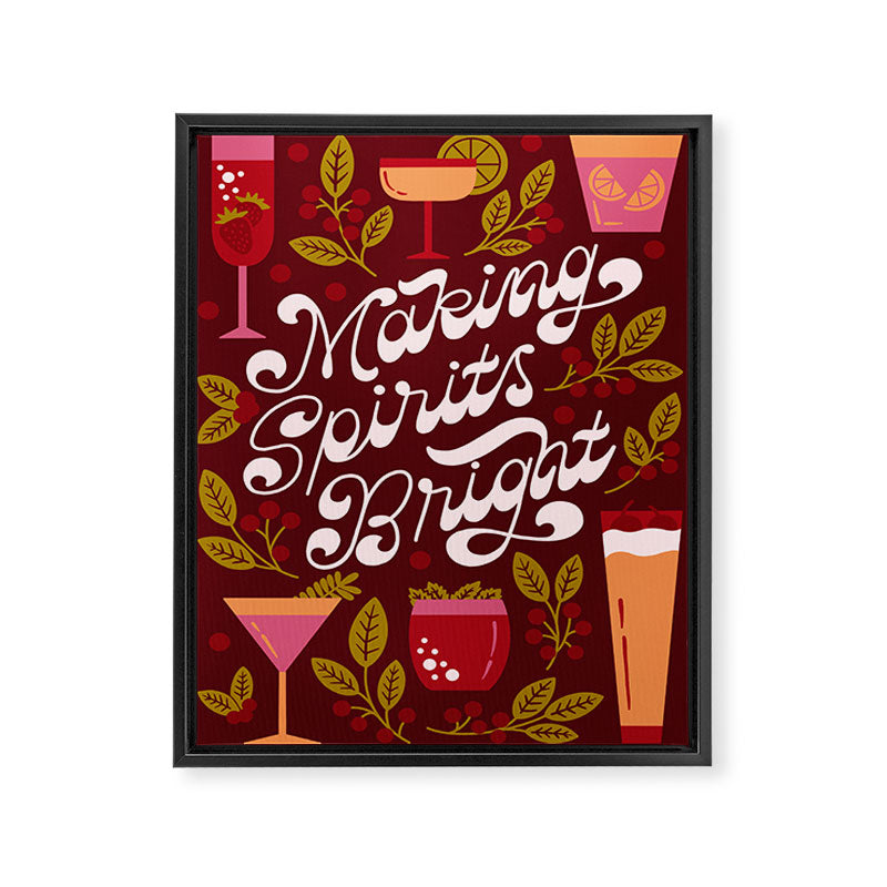 Making Spirits Bright Holiday Drinks Framed Canvas Print Gallery Image 6