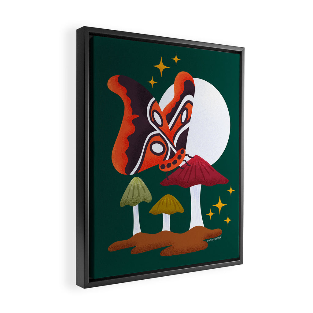 Moth - Crepuscular Critters Framed Canvas Print Gallery Image 2