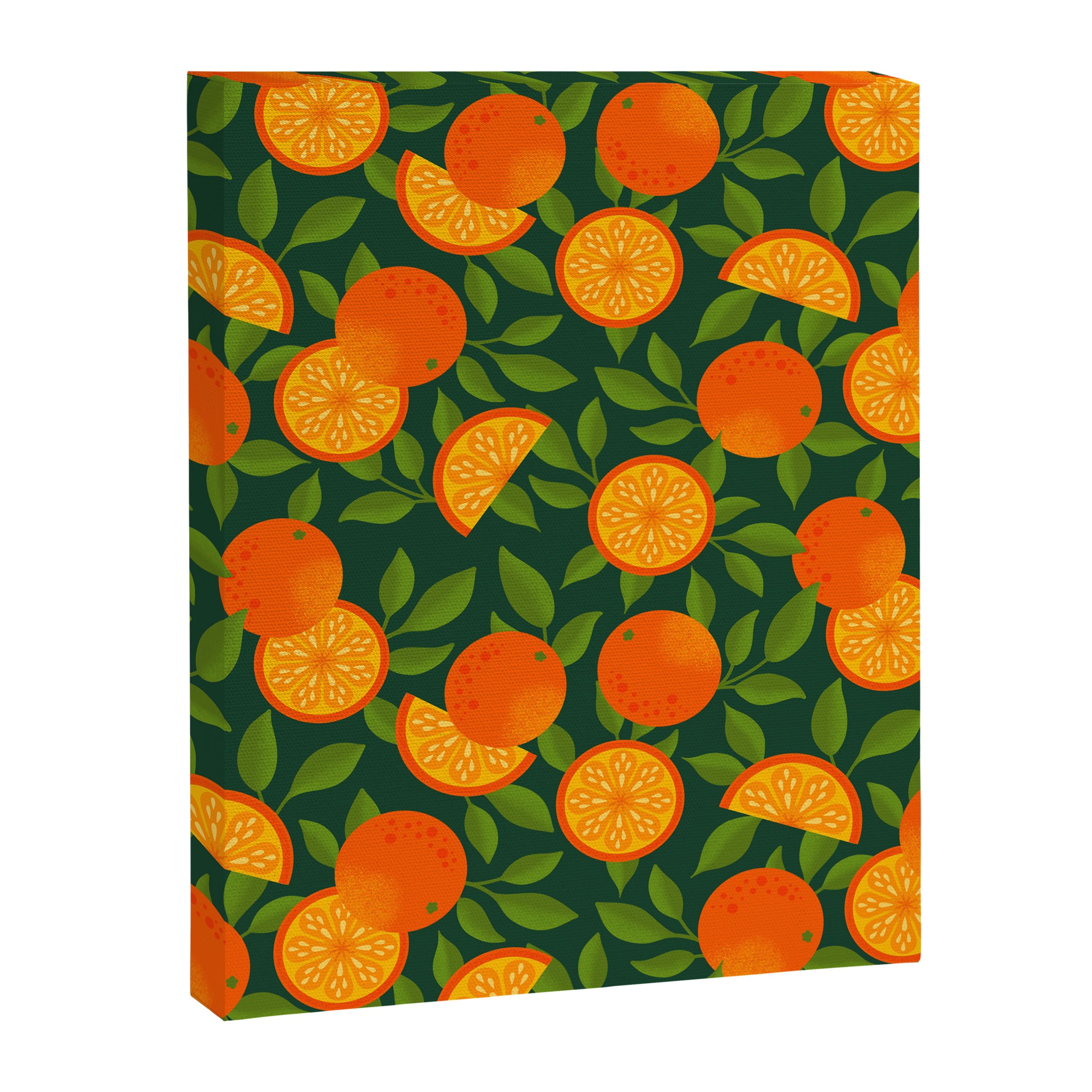 Orange Pattern on Dark Teal Canvas Print Gallery Image 8