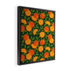 Orange Pattern on Dark Teal Framed Canvas Print Gallery Image 2