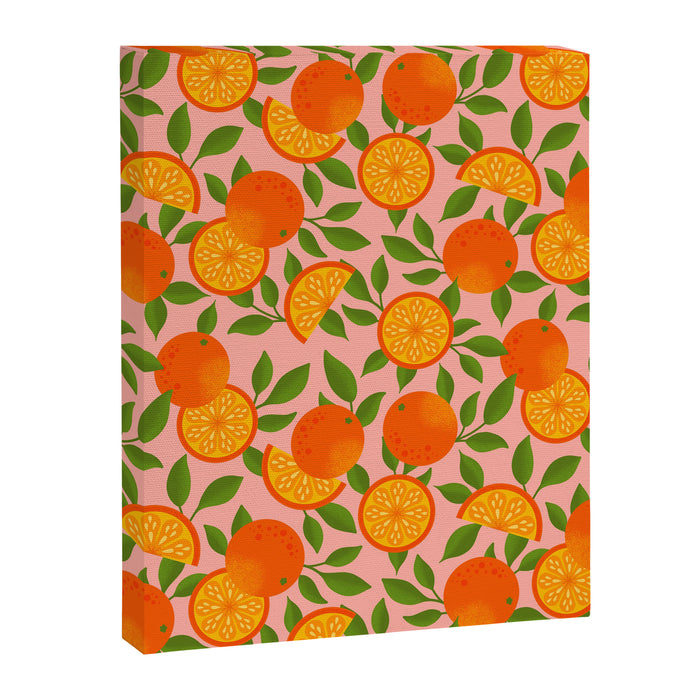 Orange Pattern on Pink Canvas Print Gallery Image 1