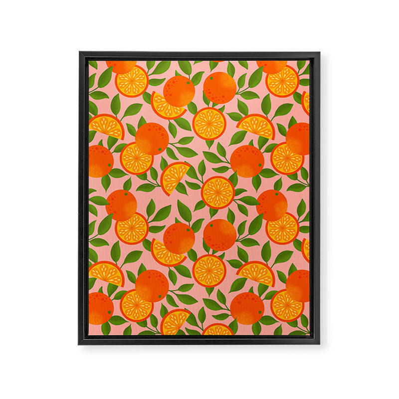 Orange Pattern on Pink Framed Canvas Print Gallery Image 8