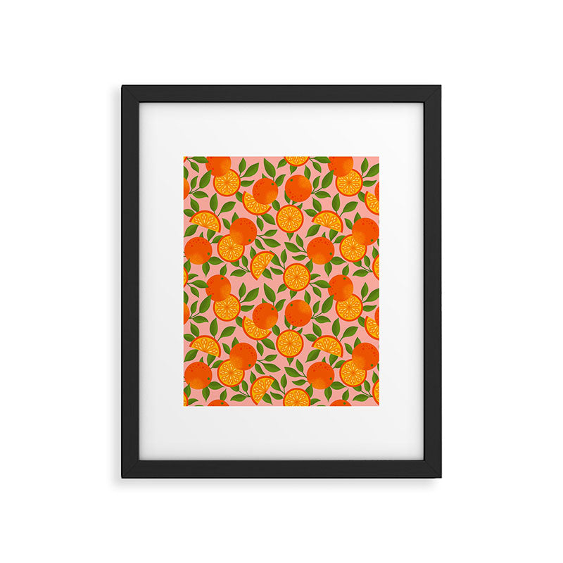 Orange Pattern on Pink Framed Art Print Gallery Image 6
