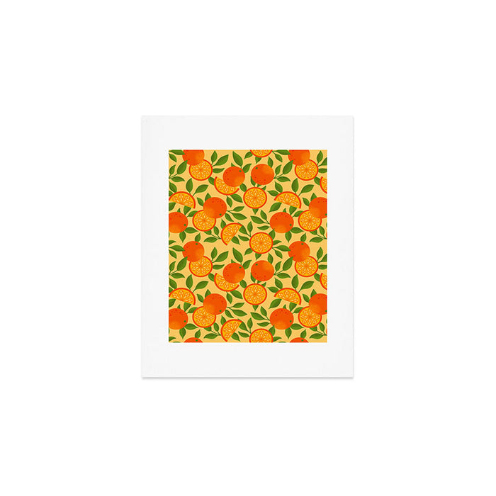 Orange Pattern on Yellow Art Print Gallery Image 1