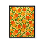 Orange Pattern on Yellow Framed Canvas Print Gallery Image 8