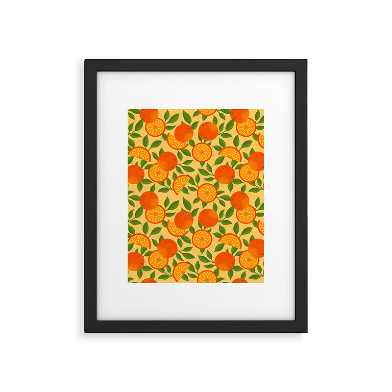 Orange Pattern on Yellow Framed Art Print Gallery Image 6