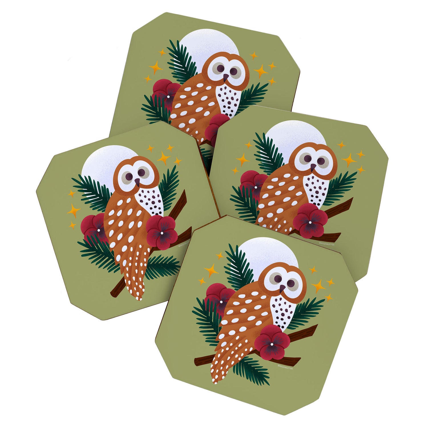 Owl - Crepuscular Critters Coaster Gallery Image 1