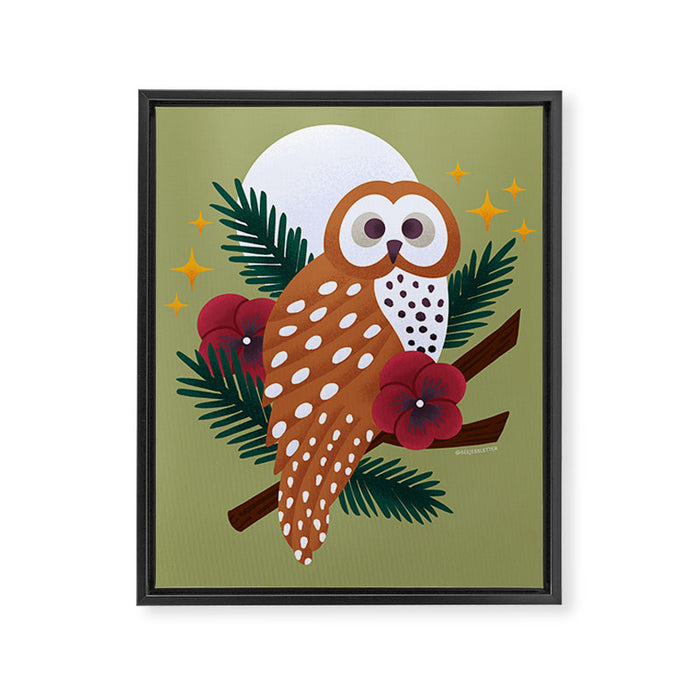 Owl - Crepuscular Critters Framed Canvas Print Gallery Image 1