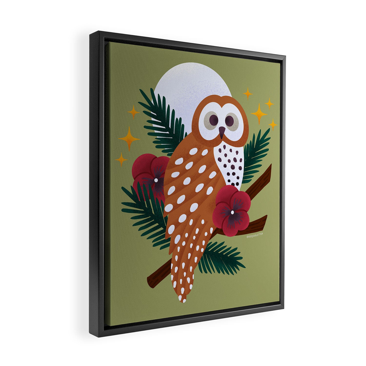 Owl - Crepuscular Critters Framed Canvas Print Gallery Image 2