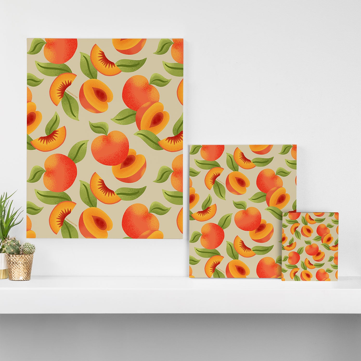 Peach Pattern - Amalfi Coast Cocktails Canvas Print Gallery Image 3