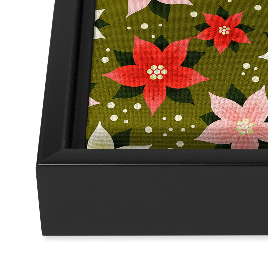 Poinsettia Pattern Framed Canvas Print Gallery Image 3