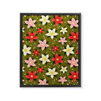 Poinsettia Pattern Framed Canvas Print Gallery Image 6