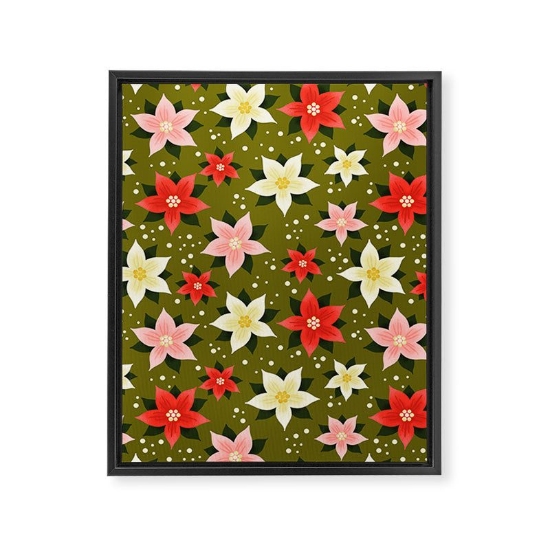 Poinsettia Pattern Framed Canvas Print Gallery Image 6