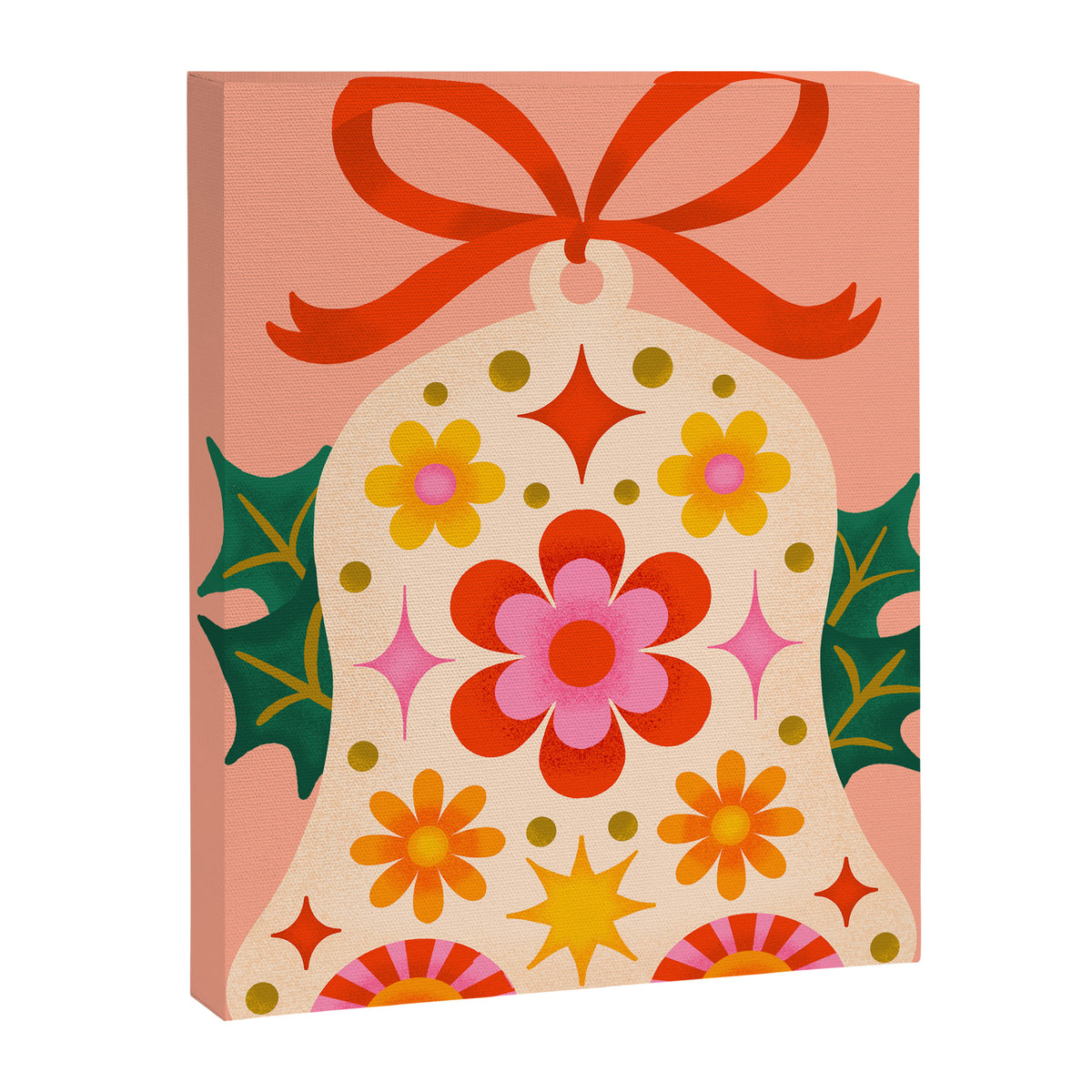 Retro Christmas Sleigh Bell Canvas Print Gallery Image 6