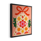 Retro Christmas Sleigh Bell Framed Canvas Print Gallery Image 2
