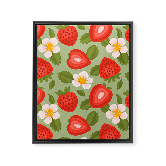 Strawberry Pattern - Amalfi Coast Cocktails Framed Canvas Print Gallery Image 1