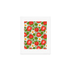 Strawberry Pattern on Mint Green Art Print Gallery Image 1