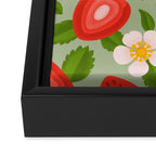 Strawberry Pattern on Mint Green Framed Canvas Print Gallery Image 3