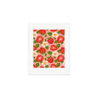 Strawberry Pattern on Pink Art Print Gallery Image 1