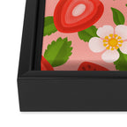 Strawberry Pattern on Pink Framed Canvas Print Gallery Image 3