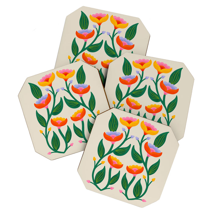 Symmetrical Flowers 2 Coaster Gallery Image 1