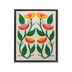 Symmetrical Flowers 2 Framed Canvas Print Gallery Image 6