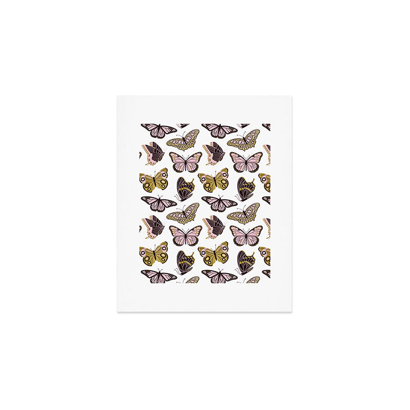 Texas Butterflies - Blush and Gold Pattern Art Print Gallery Image 1