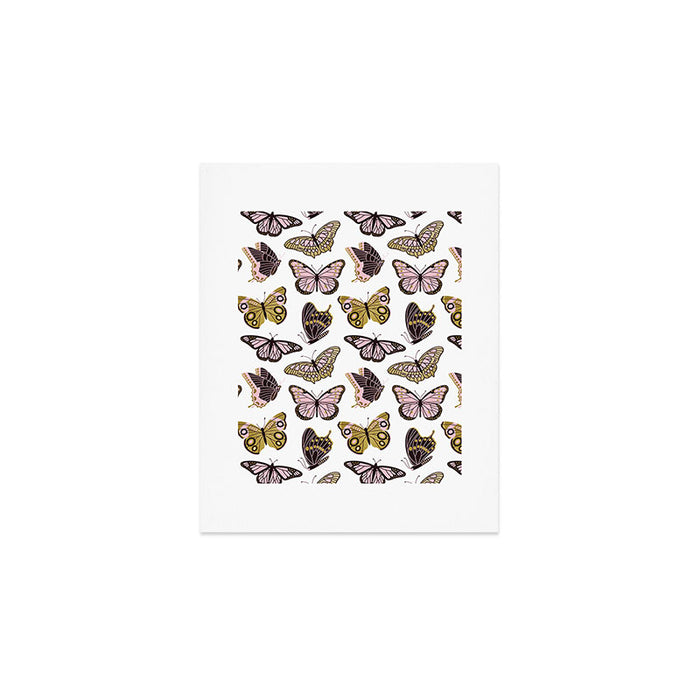 Texas Butterflies - Blush and Gold Pattern Art Print Gallery Image 1