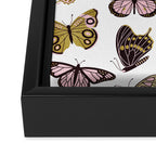 Texas Butterflies - Blush and Gold Pattern Framed Canvas Print Gallery Image 3