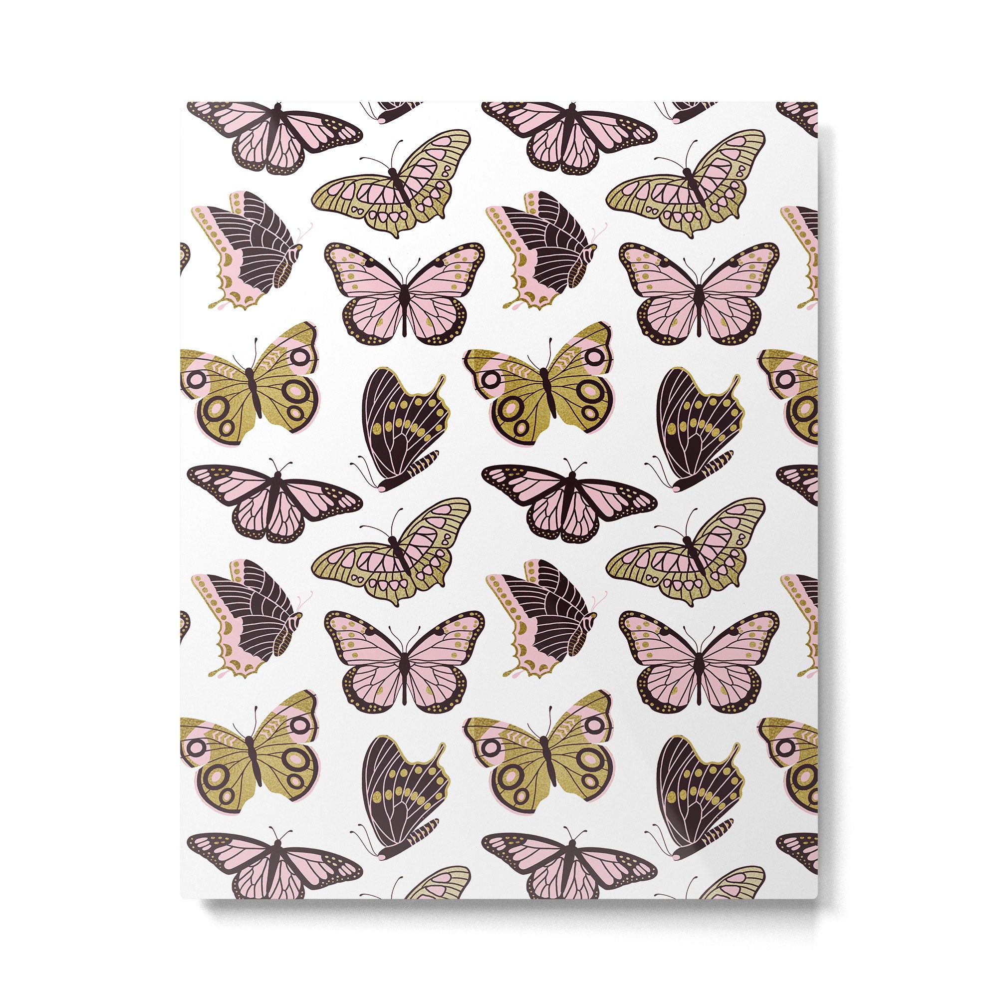 Texas Butterflies - Blush and Gold Pattern Metal Print Gallery Image 4