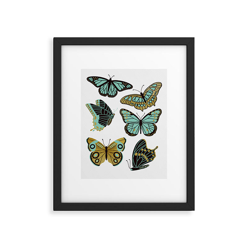 Texas Butterflies - Mint and Gold Framed Art Print Gallery Image 5
